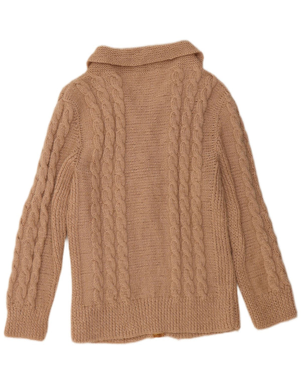 Maglione cardigan da donna VINTAGE UK 16 grande beige