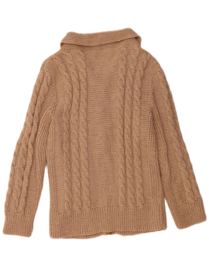 Maglione cardigan da donna VINTAGE UK 16 grande beige