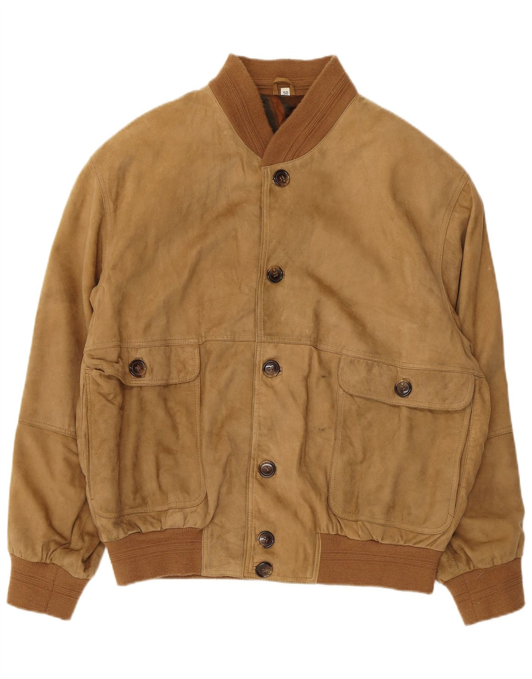 Giubbotto bomber in pelle scamosciata da uomo VINTAGE IT 50 Large Marrone
