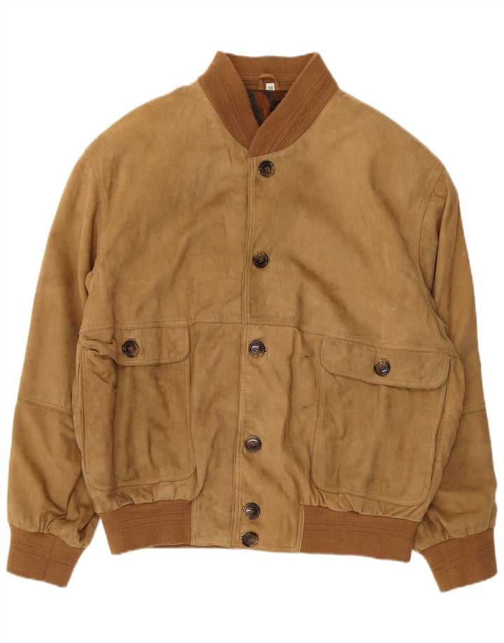 Giubbotto bomber in pelle scamosciata da uomo VINTAGE IT 50 Large Marrone