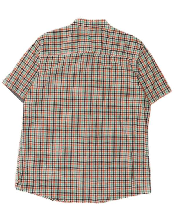 Fat Face Camicia da uomo a maniche corte dal taglio classico, grande a quadretti multicolore