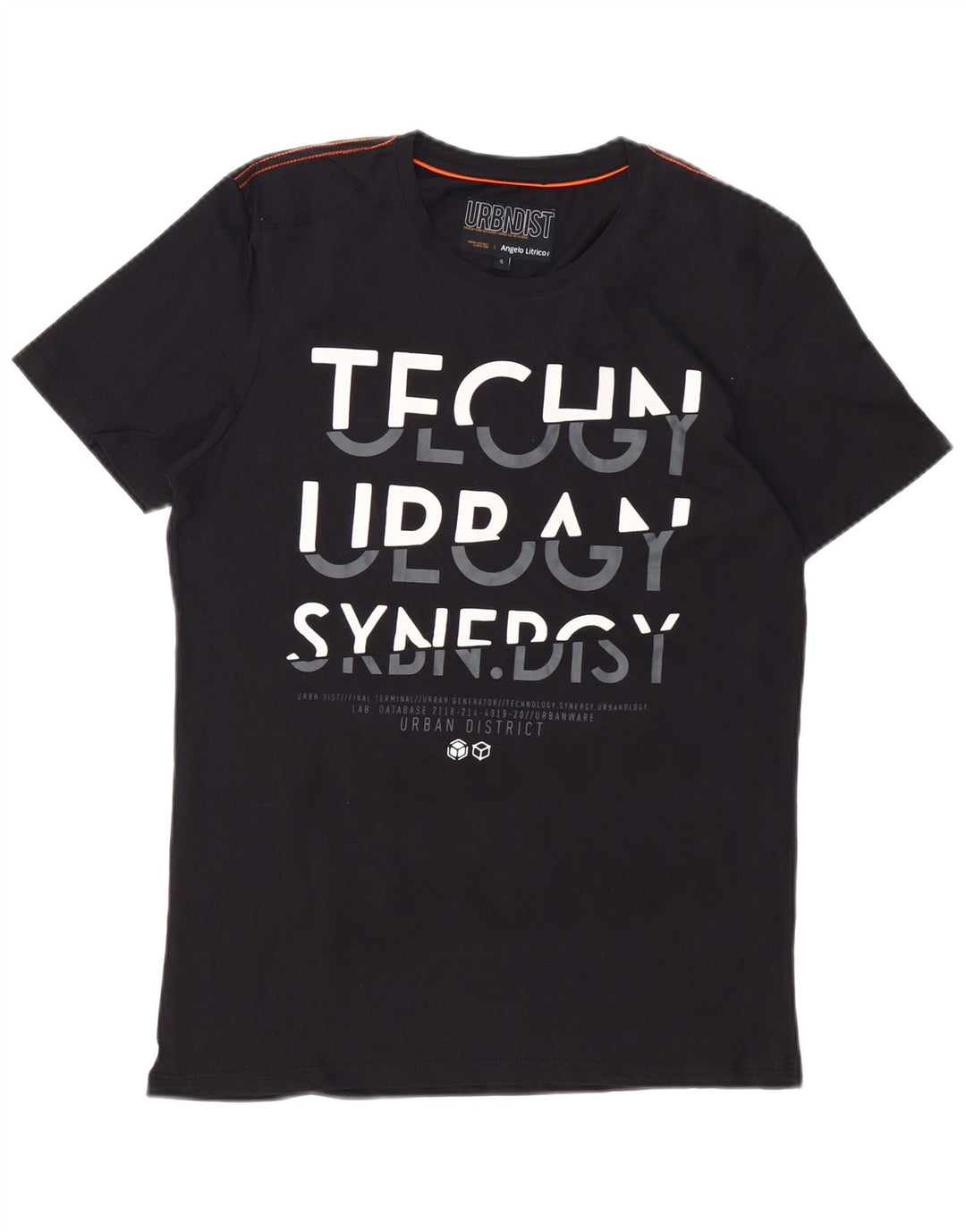 ANGELO LITRICO T-shirt grafica da uomo Top piccola in cotone nero