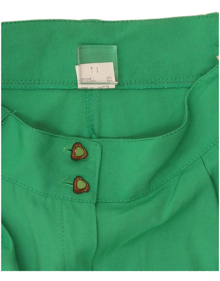 Pantaloncini chino con ancoraggio da donna vintage W26 piccoli in viscosa verde