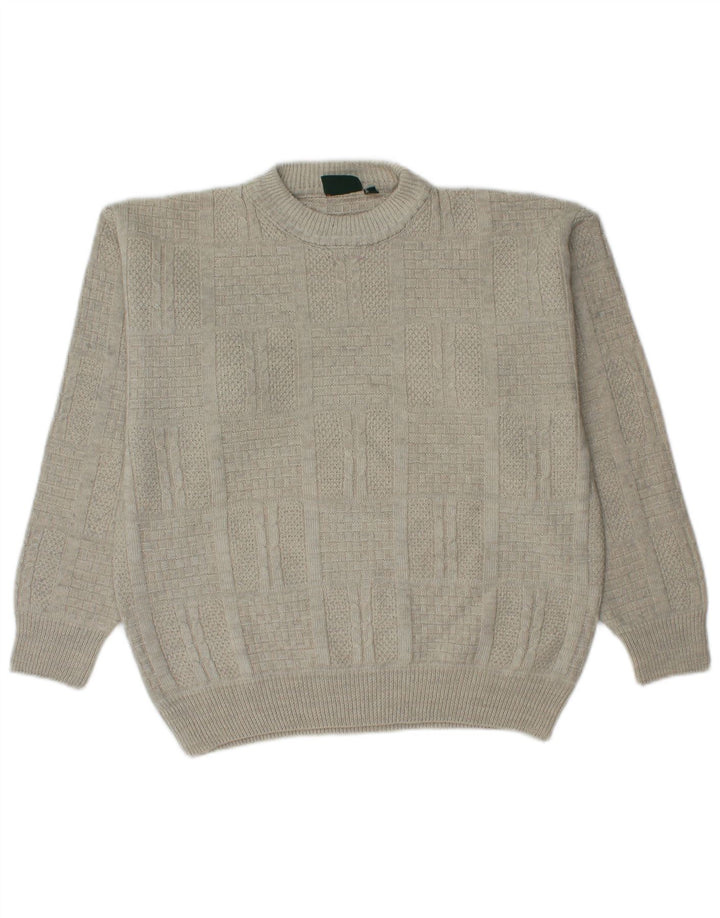 CASUALLAND Maglione girocollo da uomo piccolo in acrilico grigio
