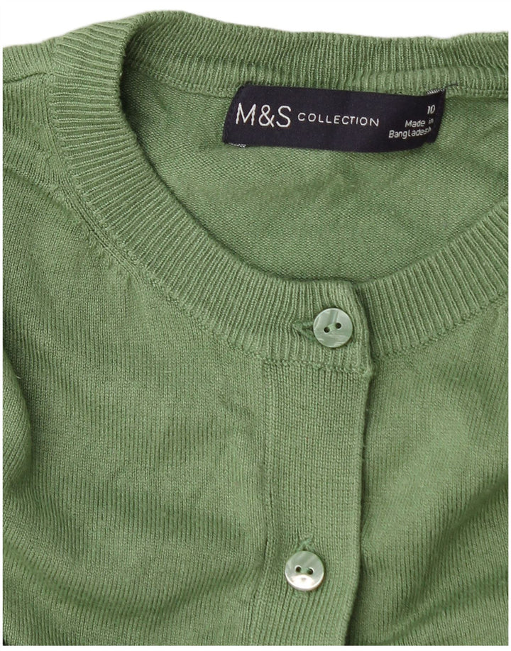 Maglione cardigan da donna Marks & Spencer UK 10 piccolo verde