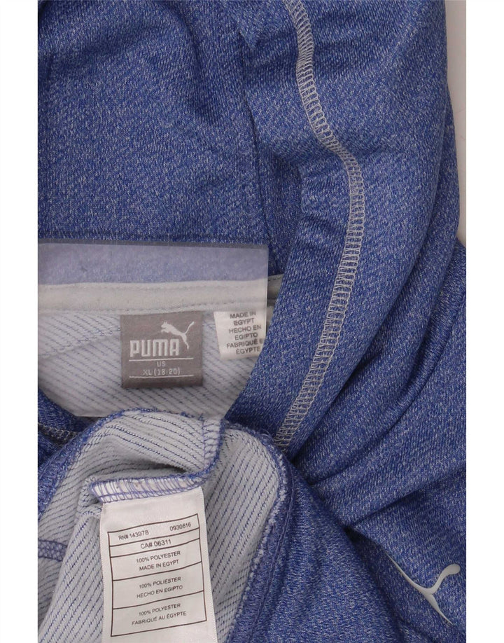 Felpa con cappuccio da ragazzo Puma 15-16 anni XL blu poliestere