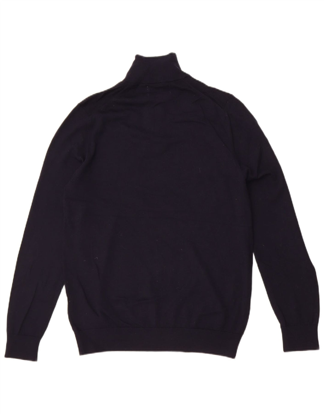 Marks & Spencer Maglione da uomo con collo con zip autografato blu navy medio