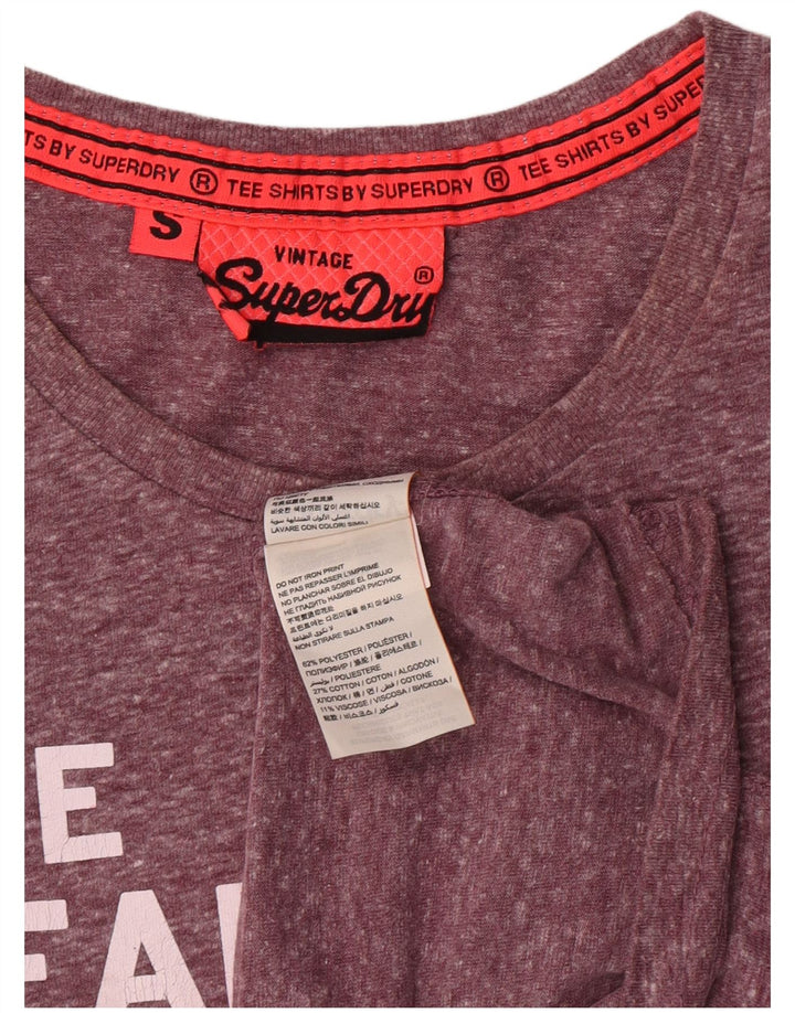 T-shirt grafica da donna Superdry Top UK 10 Small Viola Poliestere