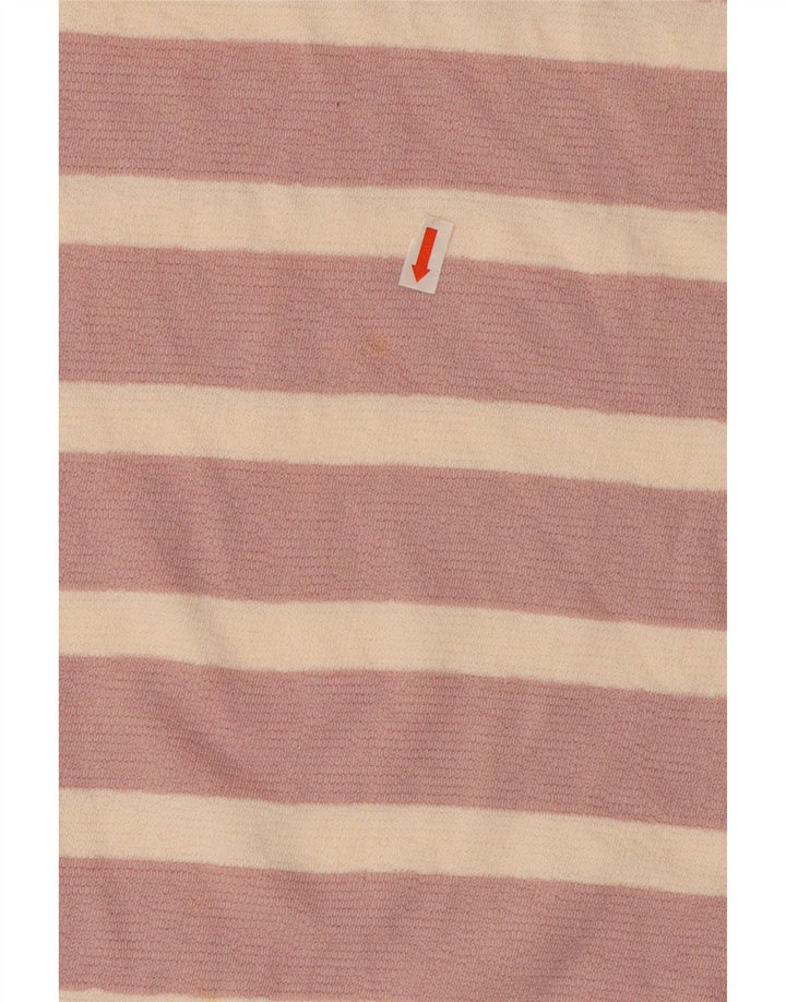 Marks & Spencer Top da donna a maniche lunghe UK 14 Large Pink Striped Cotton