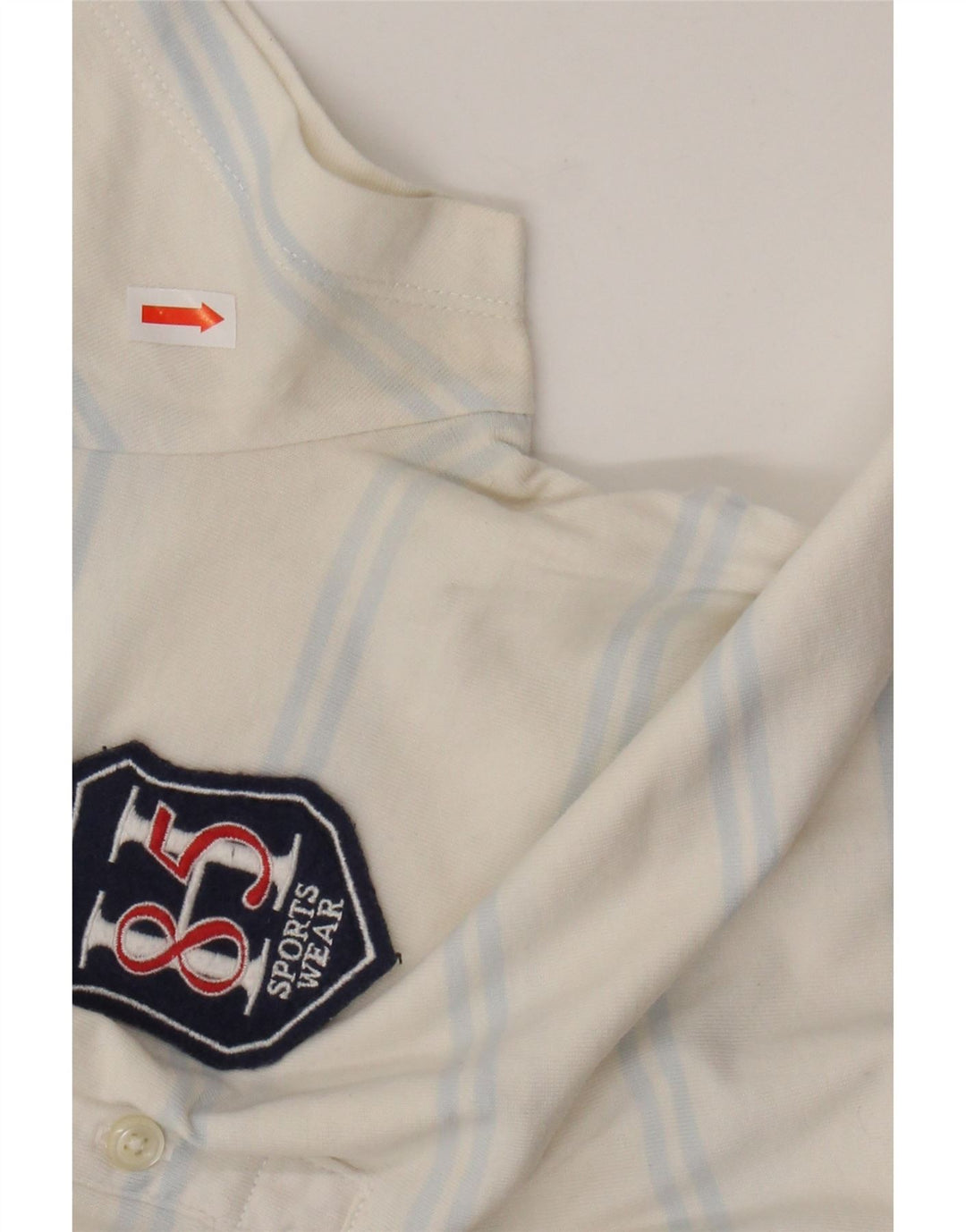 TOMMY HILFIGER Polo da donna UK 6 XS cotone a righe bianche