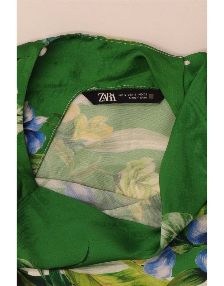 Camicetta oversize da donna Zara Top UK 10 piccolo verde floreale