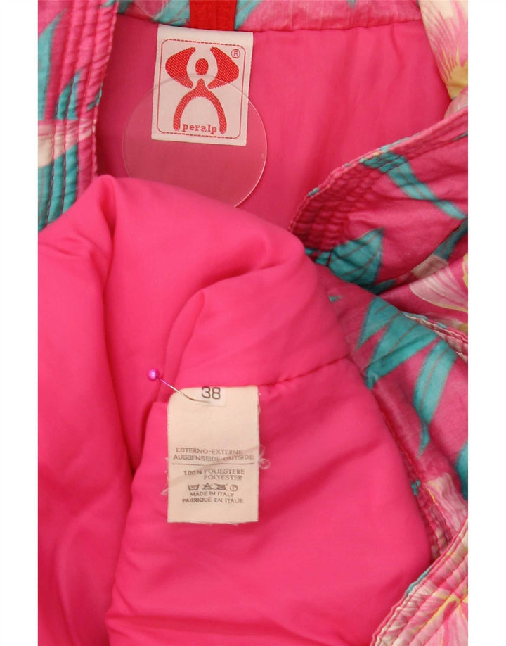 Giacca da sci oversize antivento da donna Peralp IT 38 XS poliestere floreale rosa