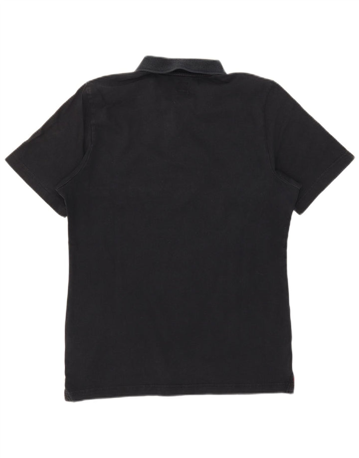 Polo ADIDAS da uomo piccola in cotone color block nero