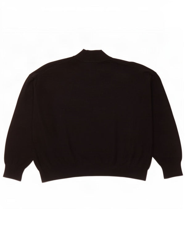 Maglione maglione oversize con collo dolcevita da donna Zara UK 16 grande nero