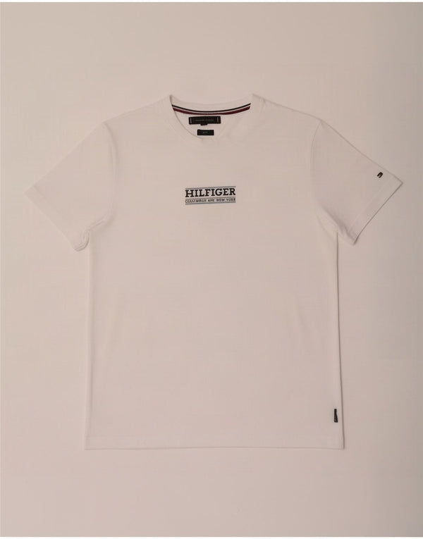 T-shirt grafica da uomo slim fit Tommy Hilfiger Top XL in cotone bianco