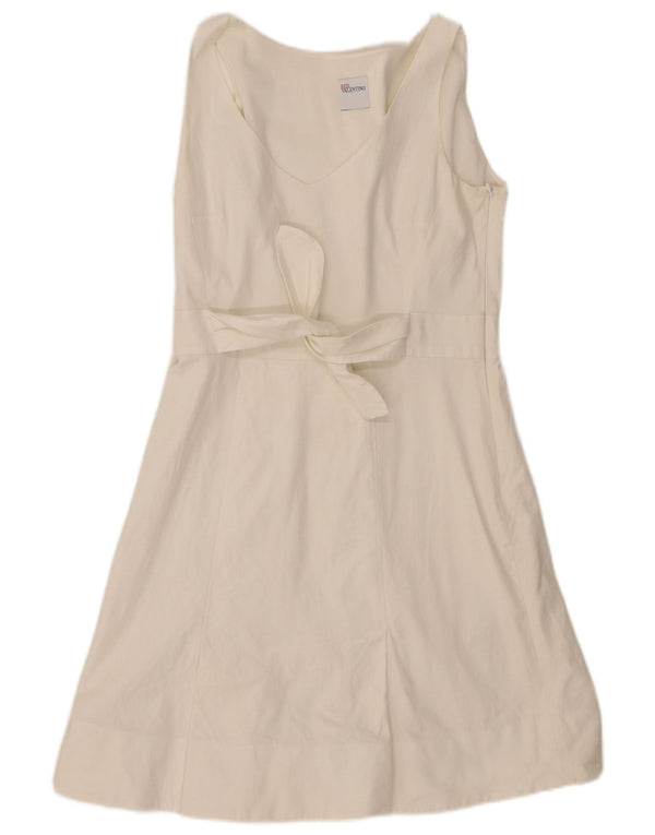Abito a trapezio senza maniche da donna Red Valentino UK 12 Cotone bianco medio