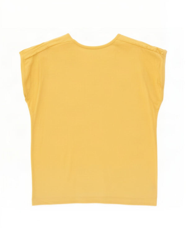 T-shirt vintage da donna Top UK 14 giallo medio