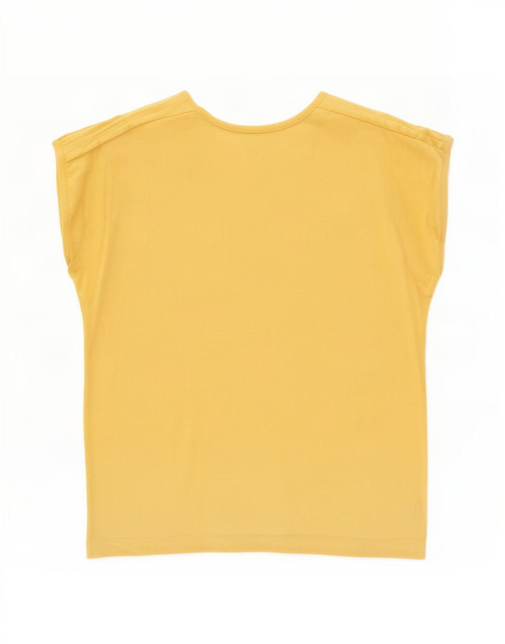 T-shirt vintage da donna Top UK 14 giallo medio
