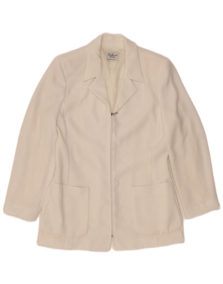 Giacca blazer da donna con zip intera Luisa Spagnoli IT 44 Acetato bianco medio