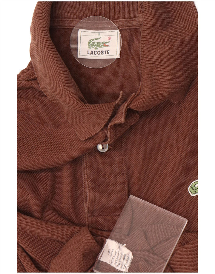 Polo da uomo Lacoste taglia 5 grande in cotone marrone