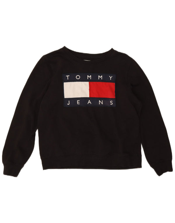 Felpa grafica da uomo Tommy Hilfiger Maglione piccolo cotone nero