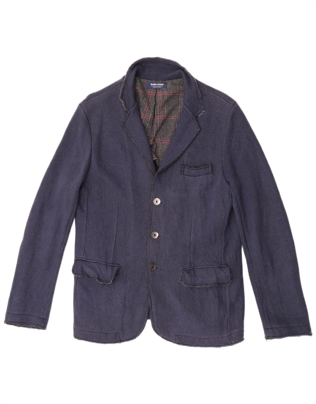 Giacca blazer a 3 bottoni Zara da bambino 13-14 anni XL in cotone blu navy