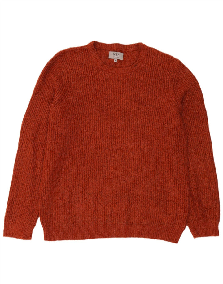 Maglione maglione girocollo da uomo Marks & Spencer medio bordeaux in acrilico