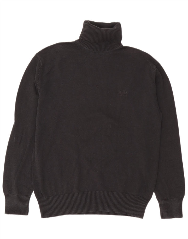 Maglione maglione da uomo a collo alto Esprit in cotone grigio medio