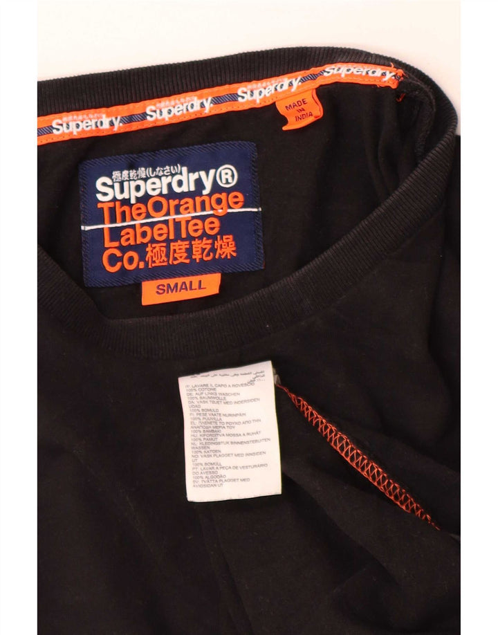 T-shirt da uomo Superdry Top Small in cotone nero