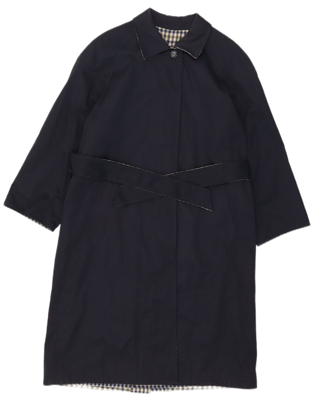 Soprabito reversibile da donna vintage IT 42 medio blu navy in poliestere