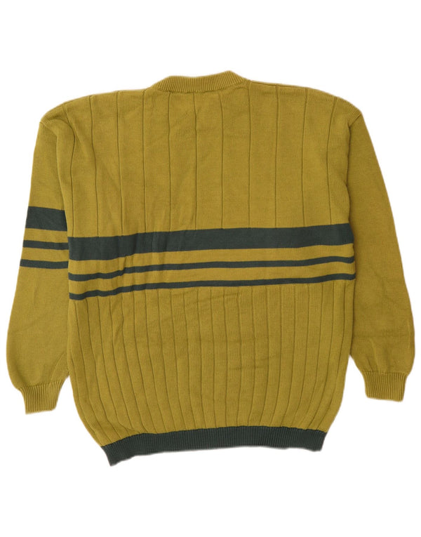 Maglione da uomo girocollo Stefanel in cotone color block verde medio