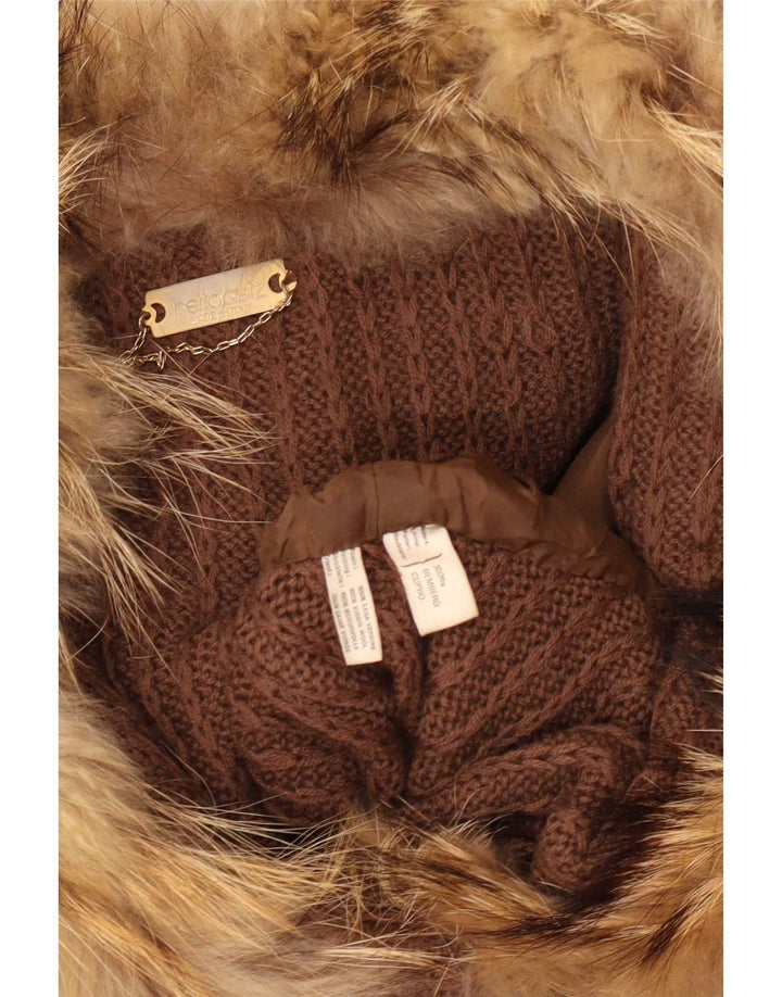 Cappotto in pelle lungo da donna Hettabretz UK 18 XL Marrone
