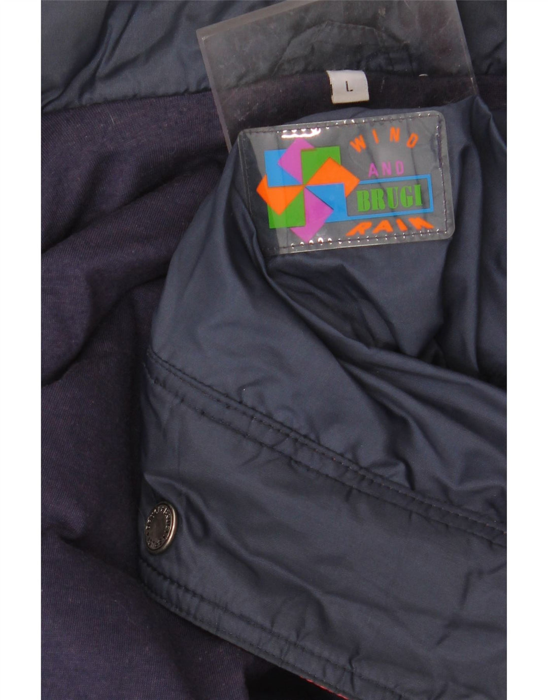 Giacca a vento da uomo BRUGI UK 40 Large Blu Navy Colorblock