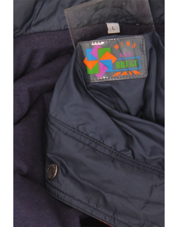 Giacca a vento da uomo BRUGI UK 40 Large Blu Navy Colorblock