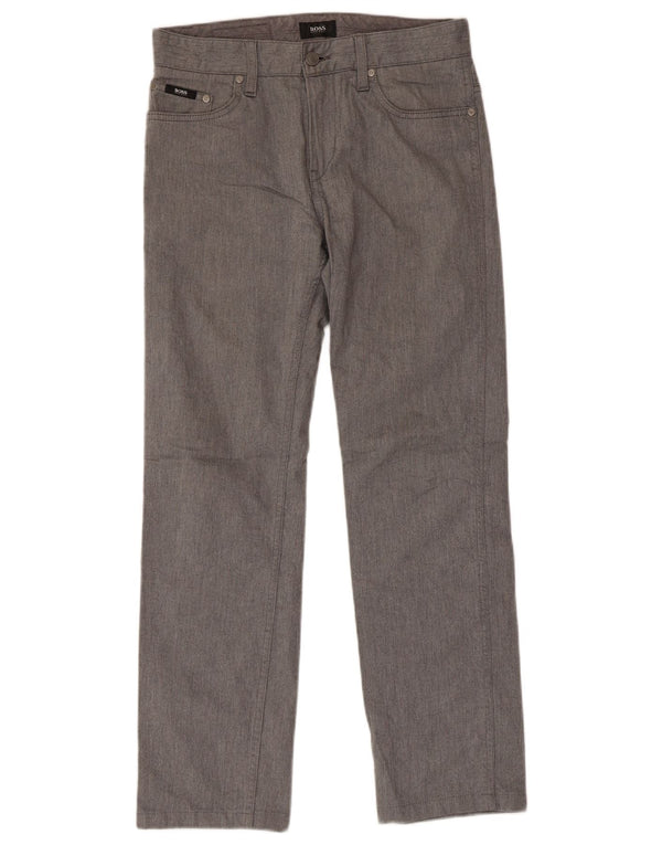 Pantaloni casual dritti da uomo HUGO BOSS W30 L28 cotone grigio
