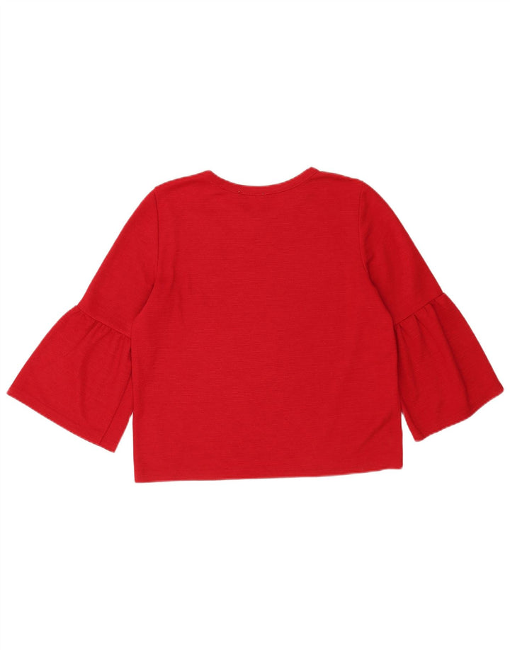 Top Zara Donna Manica 3/4 UK 12 Medio Rosso