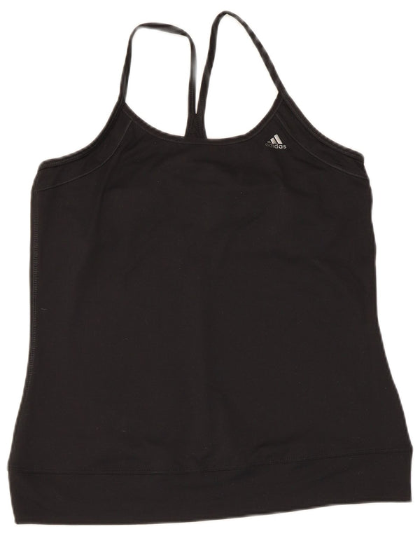 Adidas Donna Climalite Cami Top UK 16 Large Nero Poliestere