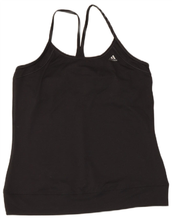 Adidas Donna Climalite Cami Top UK 16 Large Nero Poliestere