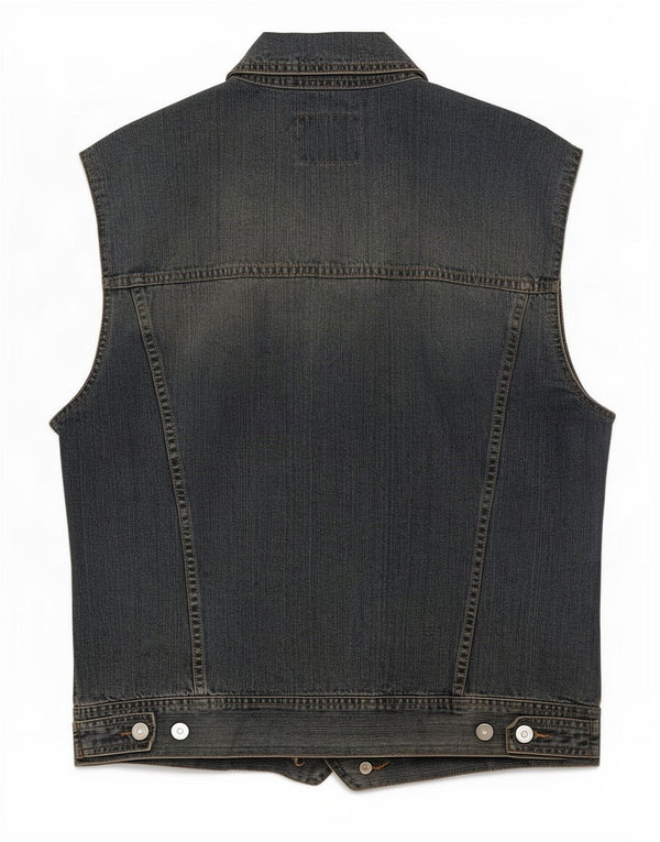 Gilet in denim da uomo Sisley UK 40 grande cotone blu