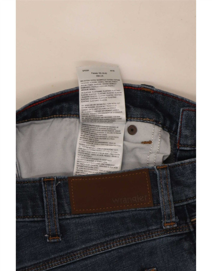 Jeans dritti regolari da uomo Wrangler W33 L30 cotone blu
