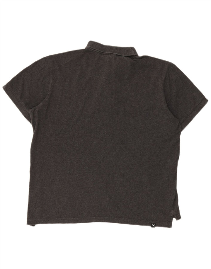 Polo Puma da uomo grande in cotone grigio