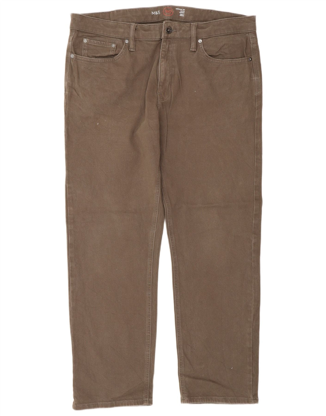Jeans dritti da uomo Marks & Spencer W36 L29 cotone marrone