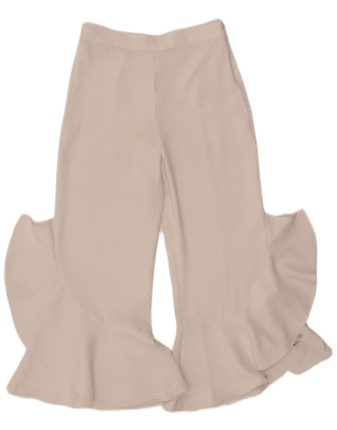 Pantaloni casual svasati da donna Zara piccoli W26 L25 bianchi