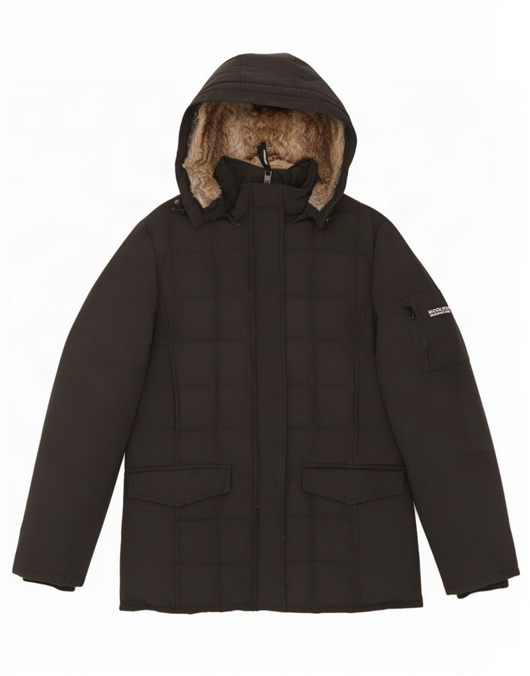 Giacca imbottita con cappuccio da donna Woolrich UK 16 grande nera