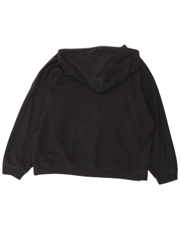Maglione con cappuccio oversize grafico da donna LEVI'S UK 16 grande cotone nero