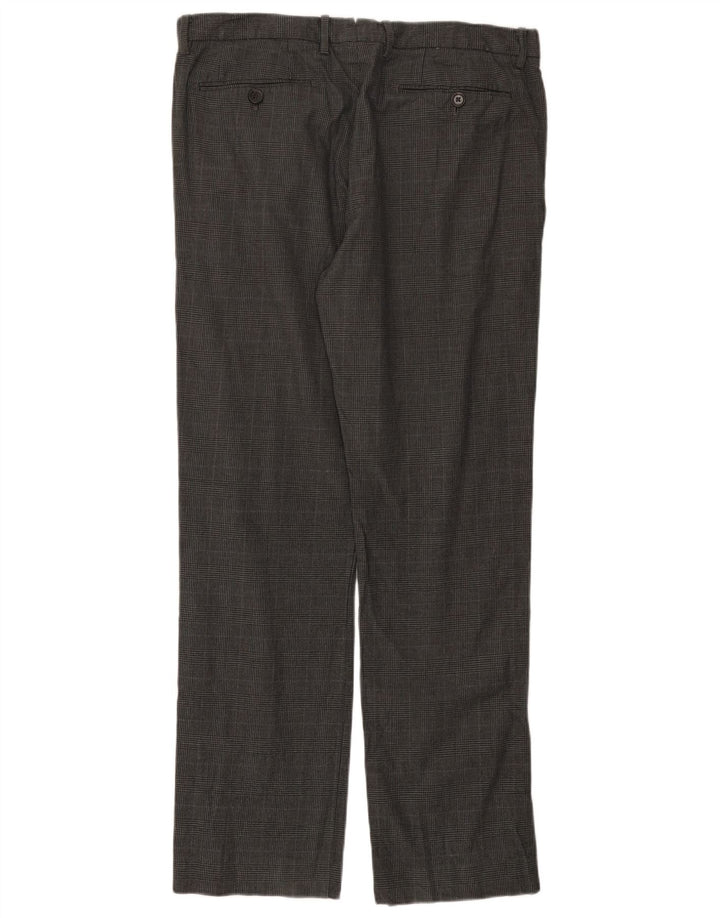 Pantaloni Gap Uomo Extra Sim Fit Chino W34 L32 Cotone a quadri grigi