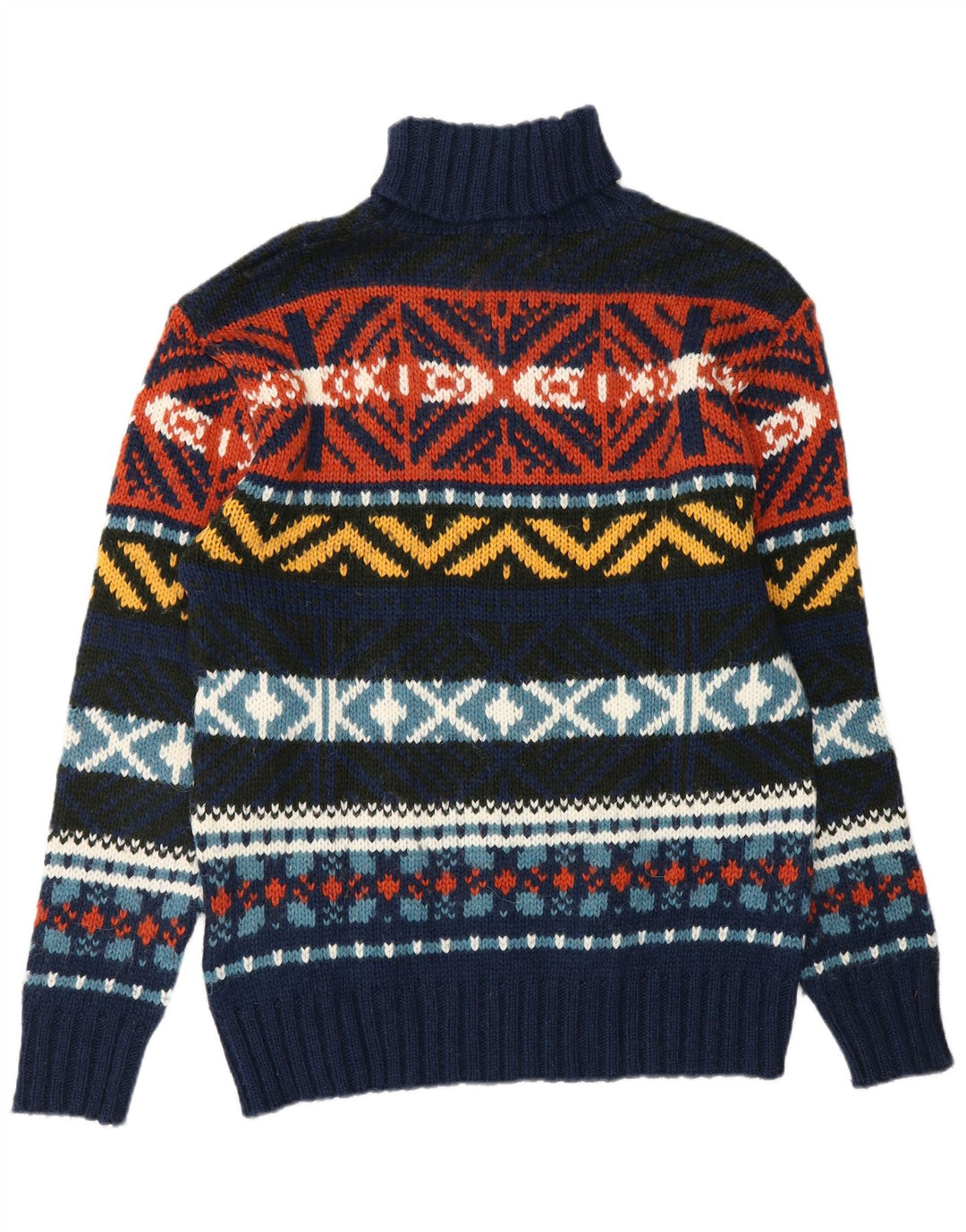 Maglione ZARA da uomo con collo alto e maglione XL blu navy in acrilico Fair Isle