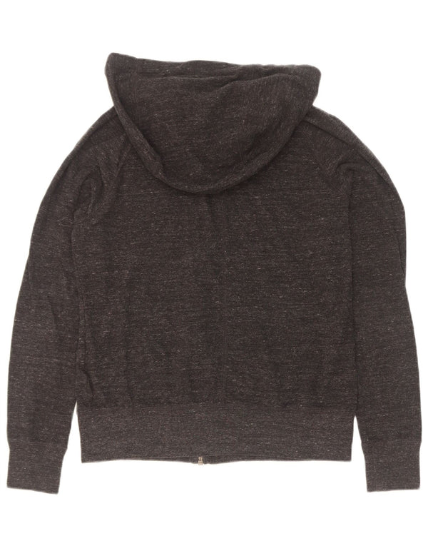 Felpa con cappuccio e zip da donna Nike UK 10 piccolo cotone chiazzato grigio