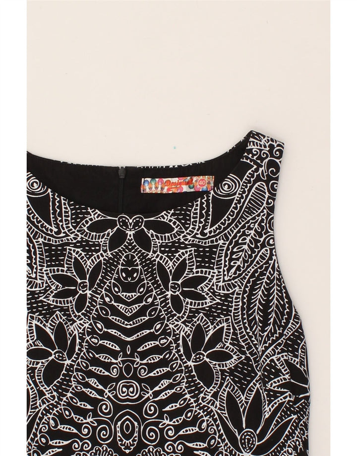 DESIGUAL Womens Sleeveless Sheath Dress EU 40 Medium Black Floral Vintage Desigual and Second-Hand Desigual from Messina Hembry 