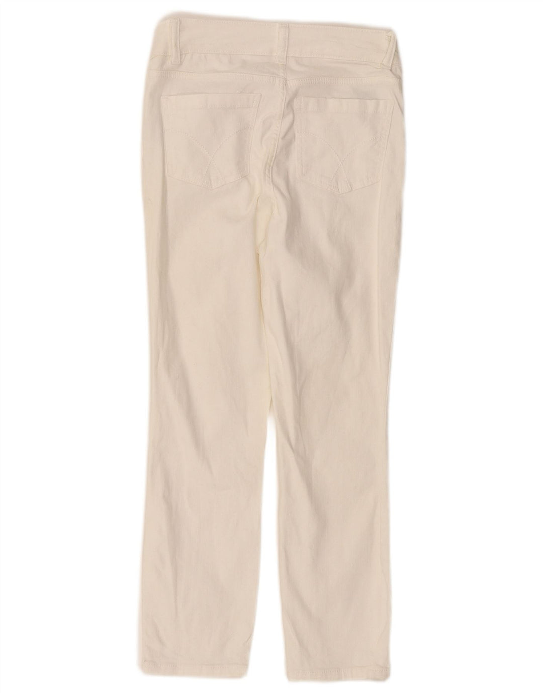 CREW CLOTHING Jeans corti da donna a vita bassa UK 8 Small W26 L23 Bianco